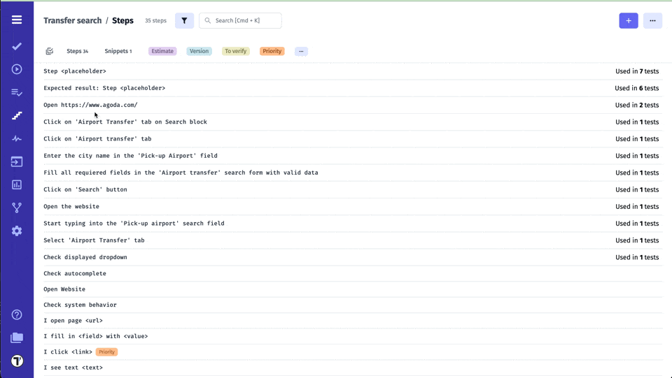 Testomatio - Quick Create Label